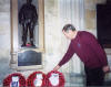 Remembrance Sunday 2003 Charlie Imrie laying a wreath.