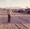 Dick Barton poses for this pic at Radfan Camp, Aden.