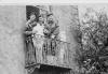  Dreghorn Castle 1955. Roy Kay and others on a balcony.