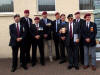 Group photo at AFD Grangemouth 24 August 2013. Rear- Dougie Balloch, Joe Davidson, John Donaldson, Gordon McLeod, Eric Lowe (AB Logistics) Front- Mac McLusky, Tony 7RHA, Peter Duff and Frank Murray.