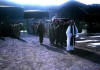 Padre Kitt Kelly leading the funeral procession