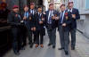 Remembrance Day London 10 November 2013 outside the Sherlock Holmes Pubic House.L-R.Brian Spivey,  Gordon, John, Gurkha, Gil, Dougie and Craig.            