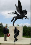 Robin Naden preparing to lay the wreath at Airborne Forces Memorial, National Arboretum June 2015.