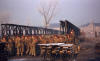 300 Para. Sqn. constructing a Double Single Bailey Bridge over The Water of Leith, Murrayfield, Edinburgh  to assist with traffic during the Rugby Internationals. Circa late 50s early 60s.