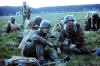  Sappers W. Hughes and P. Gallagher 3 Troop waiting their turn for their Balloon descent at Barry Buddon 1964/65.